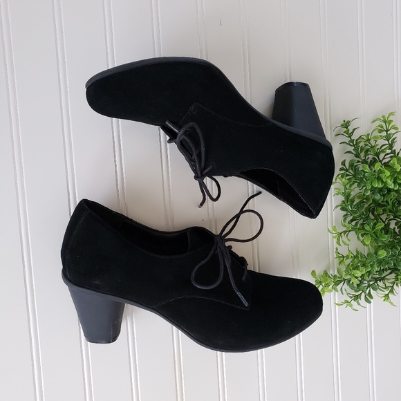 Vionic Shoes - Vionic Black Suede Maura Lace Up Heeled Booties 11